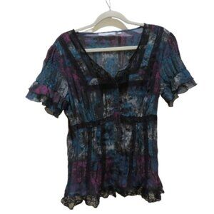 VINTAGE Y2K NY COLLECTION Lace Romantic Academia Prairie Top Whimsigoth Goth